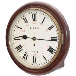 London Midland & Scottish Railway (possibly LYR) 12 inch mahogany cased fusee railway clock with a