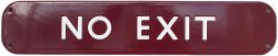 BR(M) FF enamel doorplate NO EXIT measuring 18in x 3.5in. In excellent condition, a rare doorplate