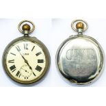 GWR pre grouping nickel cased pocket watch by Rotherhams. The brass English lever movement is marked