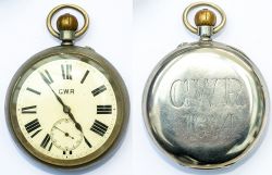 GWR pre grouping nickel cased pocket watch by Rotherhams. The brass English lever movement is marked