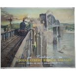 Poster BR(W) ROYAL ALBERT BRIDGE SALTASH CENTENARY 1859-1959 by Terence Cuneo. Quad Royal 40in x