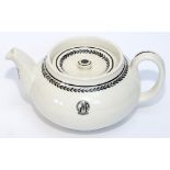 GWR black leaf china Tea Pot base marked Wedgwood & Co Ltd and with the GWR Hotels roundel. In