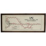 Carriage print LMS TILBURY & SOUTHEND LINES ROUTE DIAGRAM. Drawn by George Dow in 1935, in