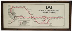 Carriage print LMS TILBURY & SOUTHEND LINES ROUTE DIAGRAM. Drawn by George Dow in 1935, in