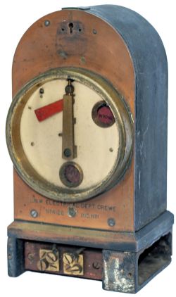 LNWR steel and brass cased Signal Indicator with home signal arm, engraved LNW ELECTRICAL DEPT CREWE