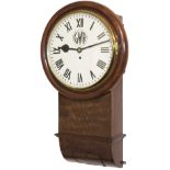 Great Western Railway 12 inch mahogany cased drop dial trunk fusee railway clock with a large