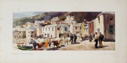 Carriage print MOUSEHOLE near PENZANCE, CORNWALL from an original water colour painting by Jack