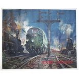 Poster BR(M) NIGHT FREIGHT by Terence Cuneo. Quad Royal 40in x 50in. In very good condition with