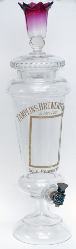 Whisky bar dispenser TAMPLINS BREWERY COMPANY LIMITED-SOLE PROPRIETORS. A tall fluted dispenser