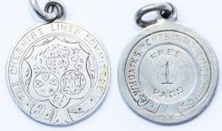 Cheshire Lines Committee silver Free Pass issued to W. H. Oates FREE PASS 1. Measures 1in diameter