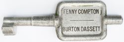 GWR/BR-W Tyers No9 single line aluminium key token FENNY COMPTON - BURTON DASSETT, configuration