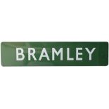 BR(S) FF enamel signal box board BRAMLEY from the former Great Western Railway box on the line