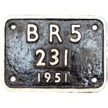 Tenderplate BR5 231 1951 ex WD 2-8-0 90230. Allocated to Neville Hill, York, Wakefield, Ardsley