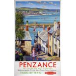 Poster BR(W) PENZANCE FROM NEWLYN by Harry Riley. Double Royal 25in x 40in. In very good condition