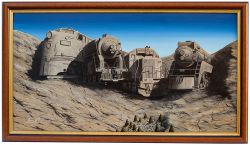 Original oil painting on canvas MOUNT RUSHMORE REVISITED by Barry Price depicting four American