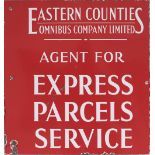 Bus motoring double sided enamel EASTERN COUNTIES OMNIBUS COMPANY LIMITED AGENT FOR EXPRESS