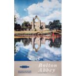 Poster BR(E) BOLTON ABBEY WHARFDALE YORKSHIRE from a colour photograph by A. F. Kersting. Double