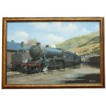 Original oil painting on canvas of LNER K2 61772 LOCH LOCHY at Fort William by Barry Price,