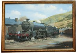 Original oil painting on canvas of LNER K2 61772 LOCH LOCHY at Fort William by Barry Price,