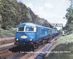 Poster BR(W) TRAIN TRAVEL SECOND TO NONE... WESTERN REGION BLUE PULLMAN. Quad Royal photographic