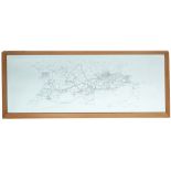 British Railways Southern Region general system mirror map. Depicts the whole of the system and