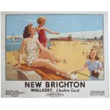 Poster BR(M) NEW BRIGHTON WALLASEY, CHESHIRE COAST by G. Dixon. Quad Royal 40in x 50in. In very good