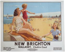 Poster BR(M) NEW BRIGHTON WALLASEY, CHESHIRE COAST by G. Dixon. Quad Royal 40in x 50in. In very good