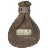 GWR leather Cash Bag, brass plated G.W.R. CULKERTON from the station on the branch line from