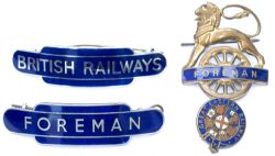 A collection of 4 railway badges consisting of; a Great Eastern Railway enamel lapel badge marked