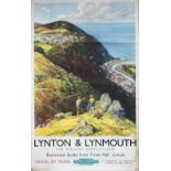 Poster BR(W) LYNTON & LYNMOUTH THE ENGLISH SWITZERLAND by Harry Riley 1959. Double Royal 25in x