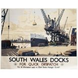 Poster SOUTH WALES DOCKS FOR QUICK DESPATCH by Albert J. Martin, issued by the Docks and Inland