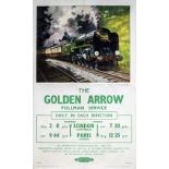 Poster BR(S) THE GOLDEN ARROW PULLMAN SERVICE by Barber. Double Royal 25in x 40in. In very good