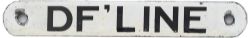 LNER enamel cab shedplate DF'LINE (Dunfermline). Black on white enamel in good condition with some