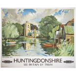 Poster BR(E) HUNTINGDONSHIRE HEMINGFORD GREY by Edward Wesson. Quad Royal 40in x 50in.