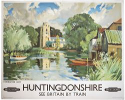 Poster BR(E) HUNTINGDONSHIRE HEMINGFORD GREY by Edward Wesson. Quad Royal 40in x 50in.