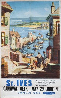 Poster BR(W) ST IVES by John Power. Double Royal 25in x 40in. In very good condition with minor