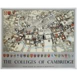 Poster BR THE COLLEGES OF CAMBRIDGE by Fred Taylor. Quad Royal 40in x 50in. Professionally mounted