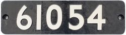 Smokebox numberplate 61054 ex Thompson B1 4-6-0 built by NBL Glasgow in 1946. Allocated to