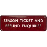 BR(M) FF Season Ticket And Refund Enquir BR(M) FF enamel doorplate SEASON TICKET AND REFUND