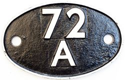 72A Shedplate 72A Exmouth Junction 1950-1966 with sub sheds Bude, Exmouth, Launceston to 1958,