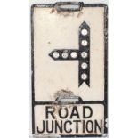 Road Junction Motoring road sign ROAD JUNCTION complete with all glass fruit gum reflectors (chips