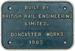 BREL 1983 ex 58005 Iron Bridge Power Worksplate BUILT BY BRITISH RAIL ENGINEERING LIMITED