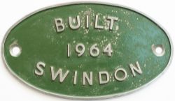 Built 1964 Swindon ex D9506 Worksplate BUILT 1964 SWINDON ex British Railways Diesel Hydraulic Class