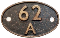 62A Shedplate 62A Thornton Junction 1950-1969 with sub sheds Burntisland, Ladybank, Methil and