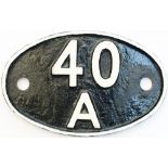 40A Shedplate 40A Lincoln 1950-1973. Face restored, rear original.