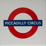 LT Piccadilly Circus London Underground enamel Target/Bullseye station sign PICCADILLY CIRCUS.