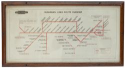 BR Suburban Routes Dunstable Hitchin etc Carriage print BRITISH RAILWAYS SUBURBAN LINE ROUTE DIAGRAM