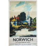 LNER DR Norwich, Hilder Poster LNER NORWICH by Roland Hilder. Double Royal measures 25in x 40in.