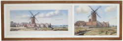 Cley Near Holt + Carriage Print Original water colour art work by R. E. Jordan for the LNER carriage