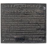 GC & Midland Trespass Great Central & Midland Joint Line cast iron TRESPASS sign, Midland pattern,